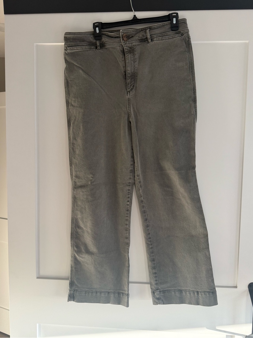 LOFT Olive Gray Flare Jeans